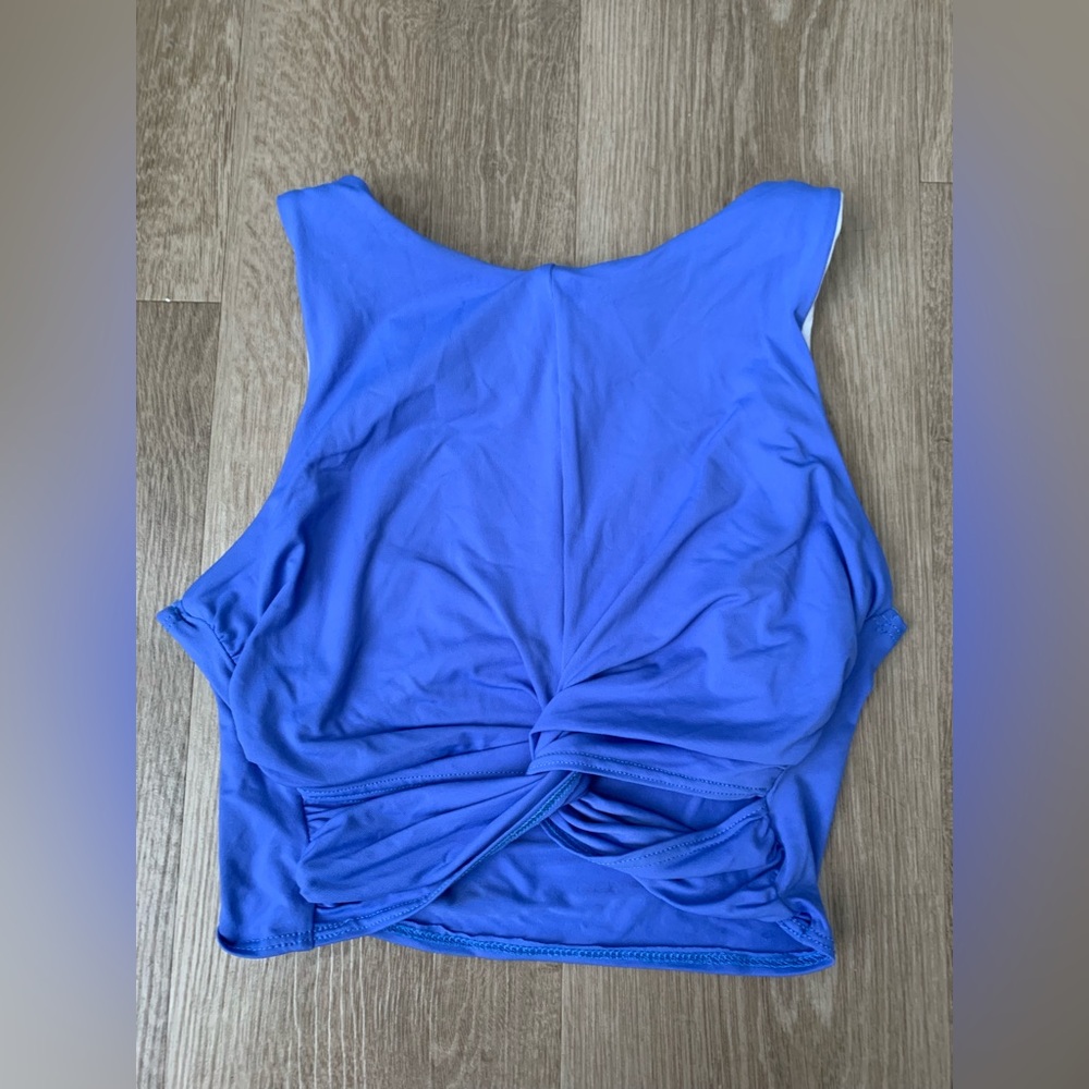 Vibrant Blue Twist Front Tank Top